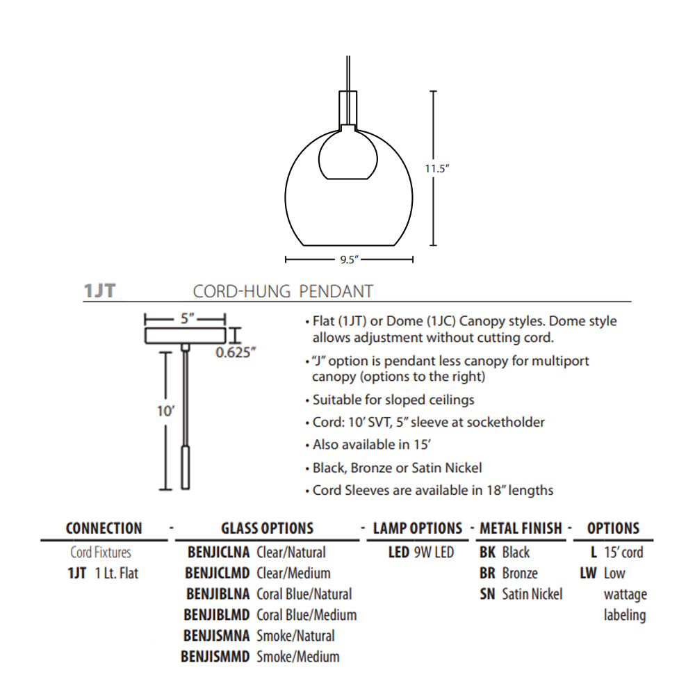 Besa Lighting Benji Pendant Light