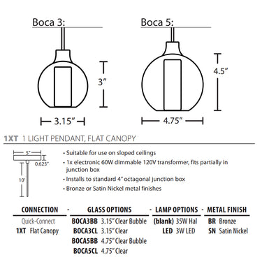 Boca 5 Pendant Light by Besa