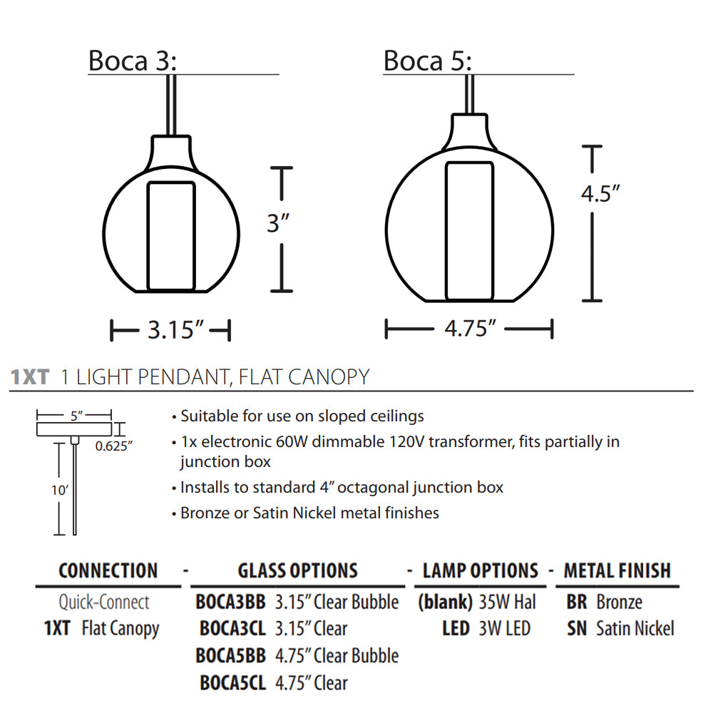 Besa Lighting Boca 5 Pendant Light