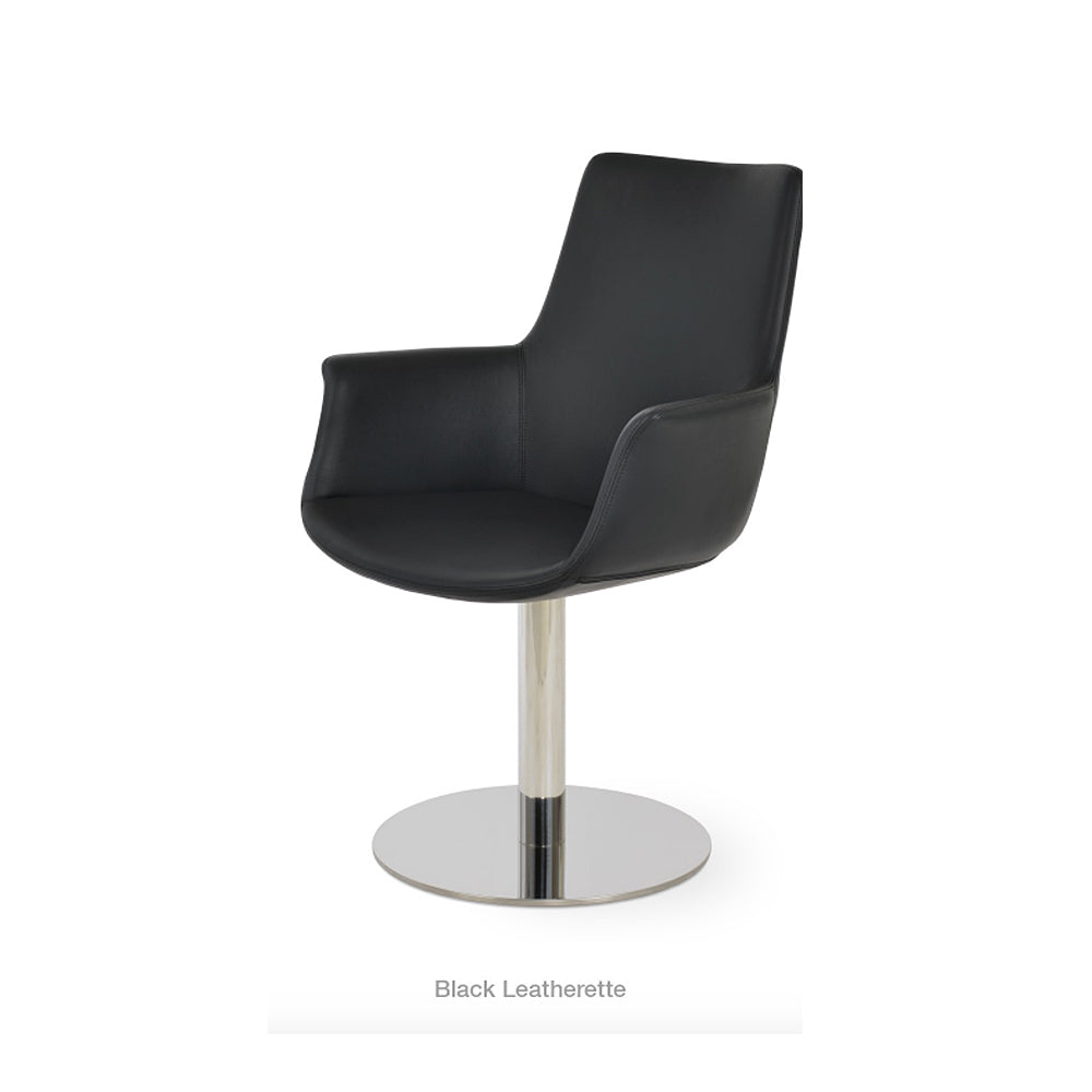 Bottega Round Swivel Armchair High Back by SohoConcept