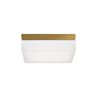 Dimmable LED Flush Mount Ceiling Light, Brass Boxie 9 Inch, Warm White 2700K, Hallway Lighting