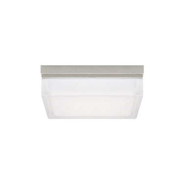 Boxie 9x9 Flush Mount Light, Natural Brass Finish, Developing Patina Over Time