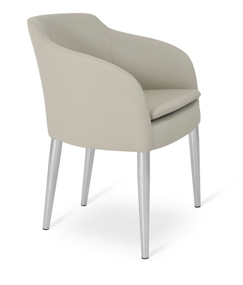 Buca Armchair Metal Base Leather by SohoConcept