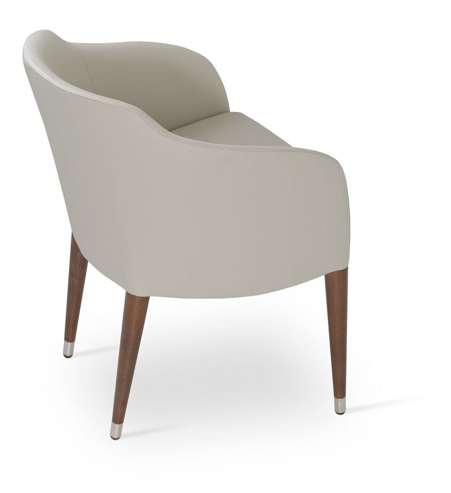 Buca Armchair Wood Base Leather by SohoConcept