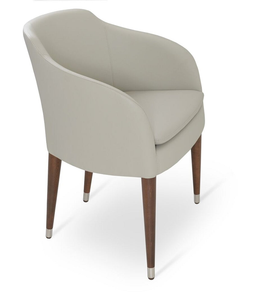 Buca Armchair Wood Base Leather by SohoConcept