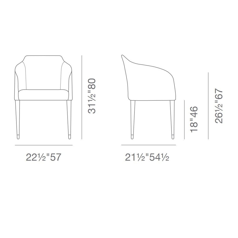 Buca Armchair Wood Base Leather by SohoConcept