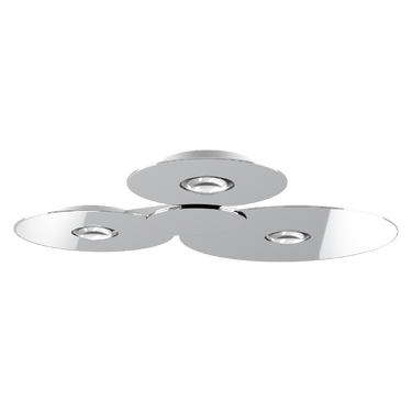 Gloss white Bugia Mega LED flush mount by Lodes for modern office or hallway lighting