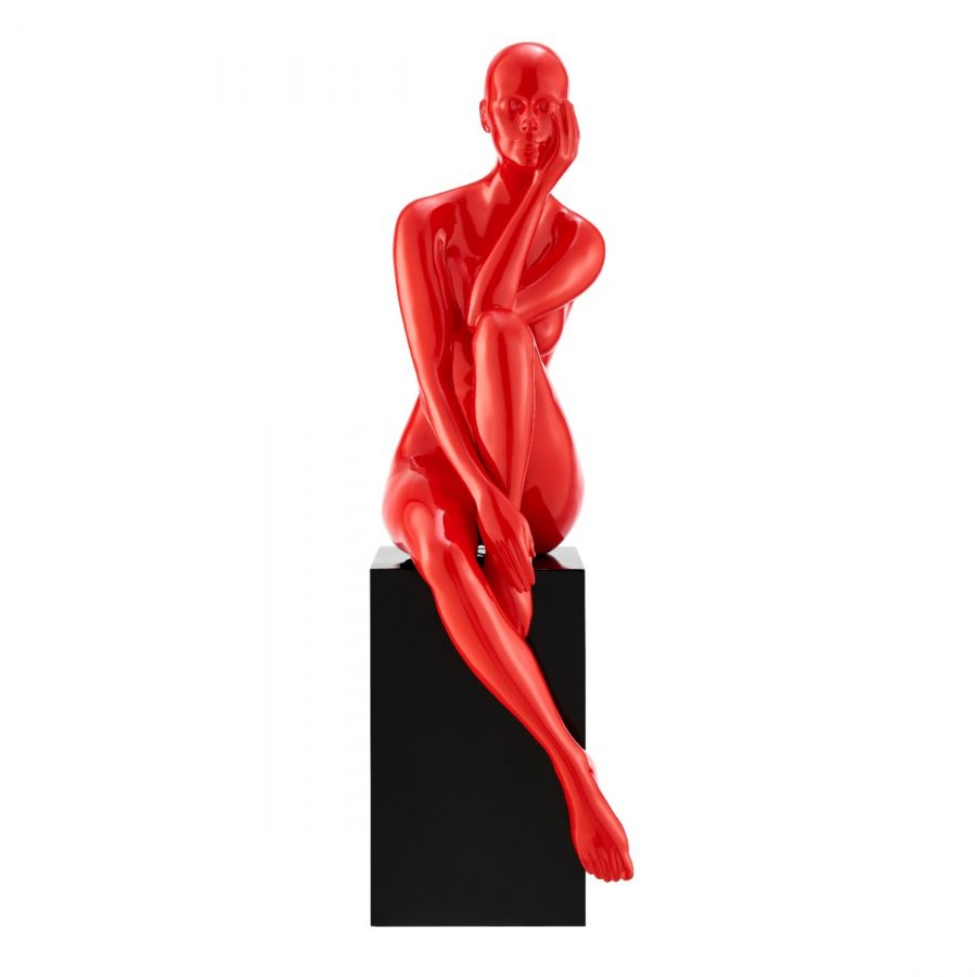 Contemporary Decorative Figurine in Red