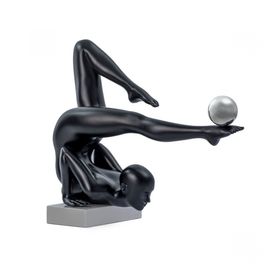 Finesse Decor Margaux Doll Sculpture - Matte Black and Steel