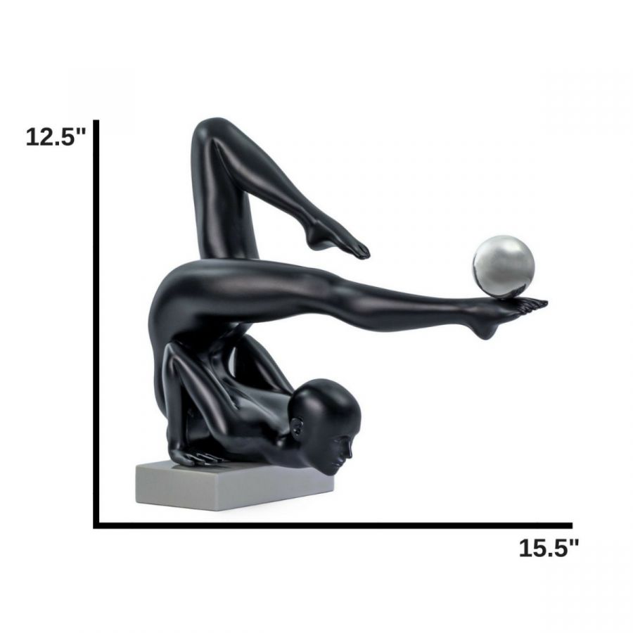 Finesse Decor Margaux Doll Sculpture - Matte Black and Steel