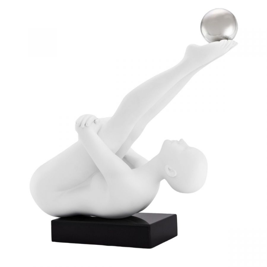 Finesse Decor Francine Doll Sculpture - Matte White and Steel