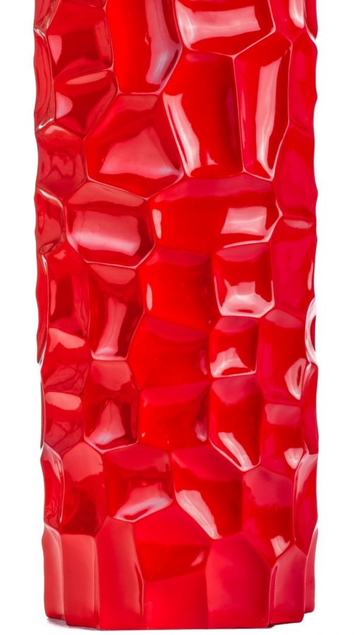Finesse Decor Textured Honeycomb Vase - Red