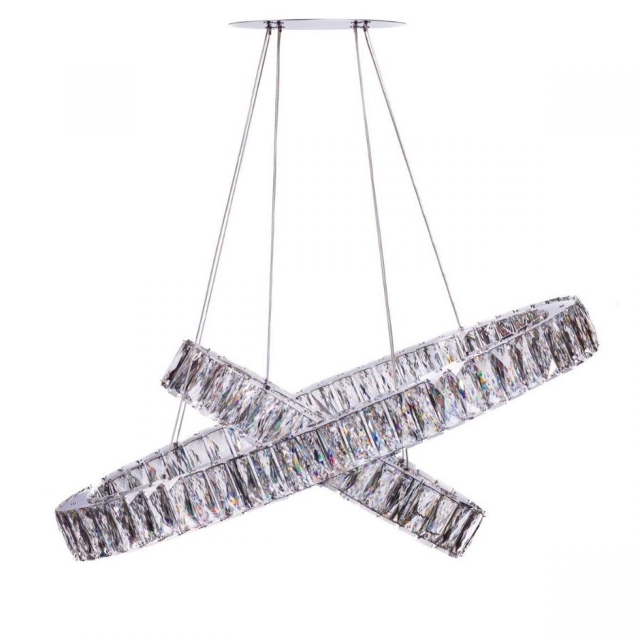 Crystal Elegance LED Chandelier 2 Ovals | Contemporary Lighting 1