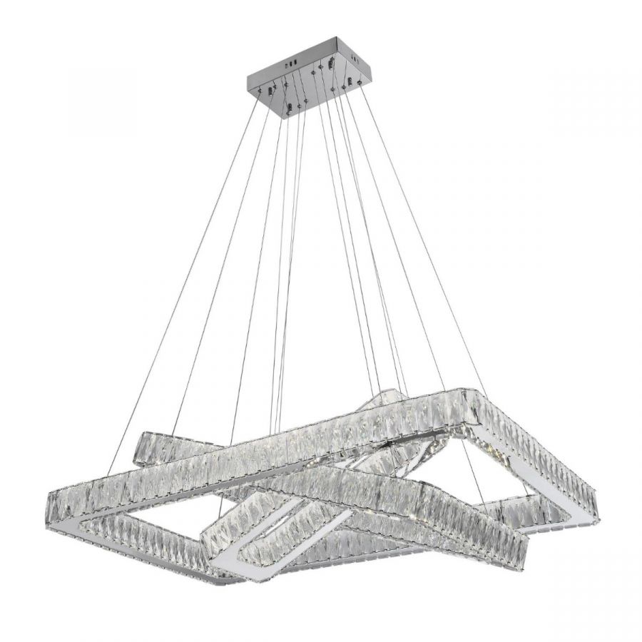 Finesse Decor Crystal Elegance LED Chandelier - 3 Rectangles