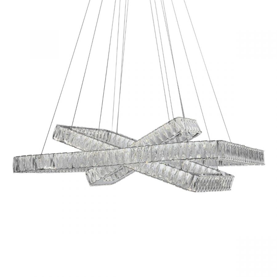 Finesse Decor Crystal Elegance LED Chandelier - 3 Rectangles