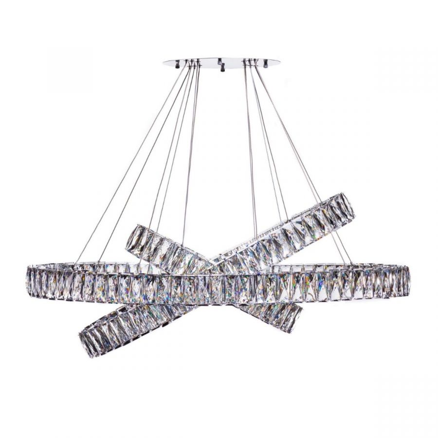 Crystal Elegance LED Chandelier - 3 Ovals | Finesse Decor 2