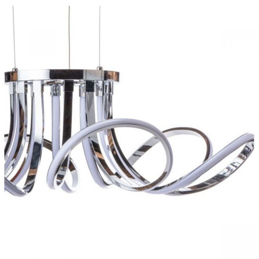 Finesse Decor 6 Petal Flower LED Strip Chandelier - Chrome and Dimmable
