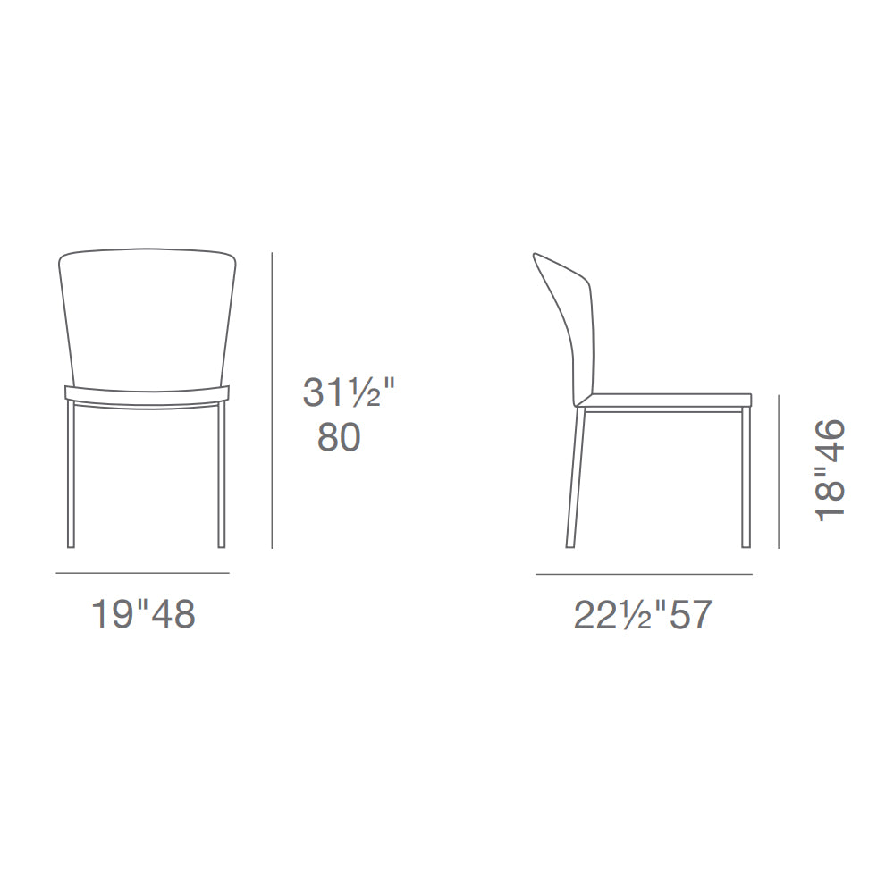Capri Metal Dining Chair Leather High Back by SohoConcept