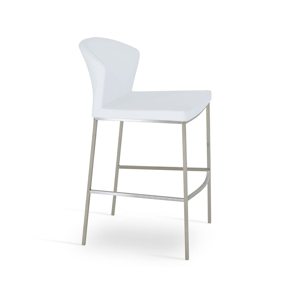 Capri Metal Bar Stool Fabric High Back by SohoConcept