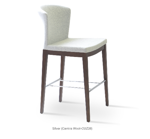 Capri Wood Counter Stool Fabric High Back by SohoConcept