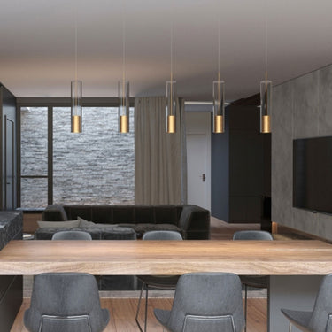 adjustable height Captra pendant light, sloped ceiling installation, modern home lighting