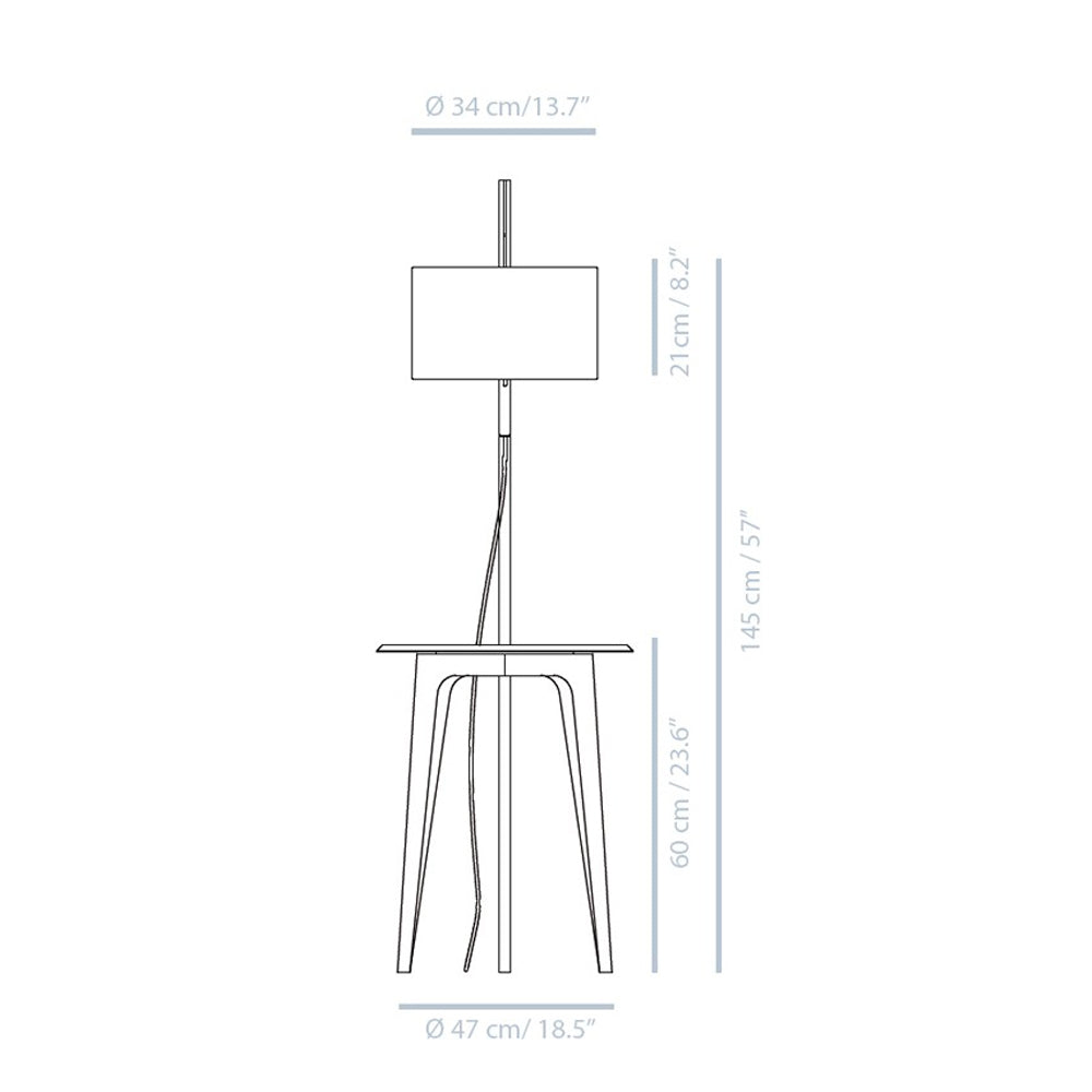 Carla Floor Lamp with Attached Side Table by Carpyen
