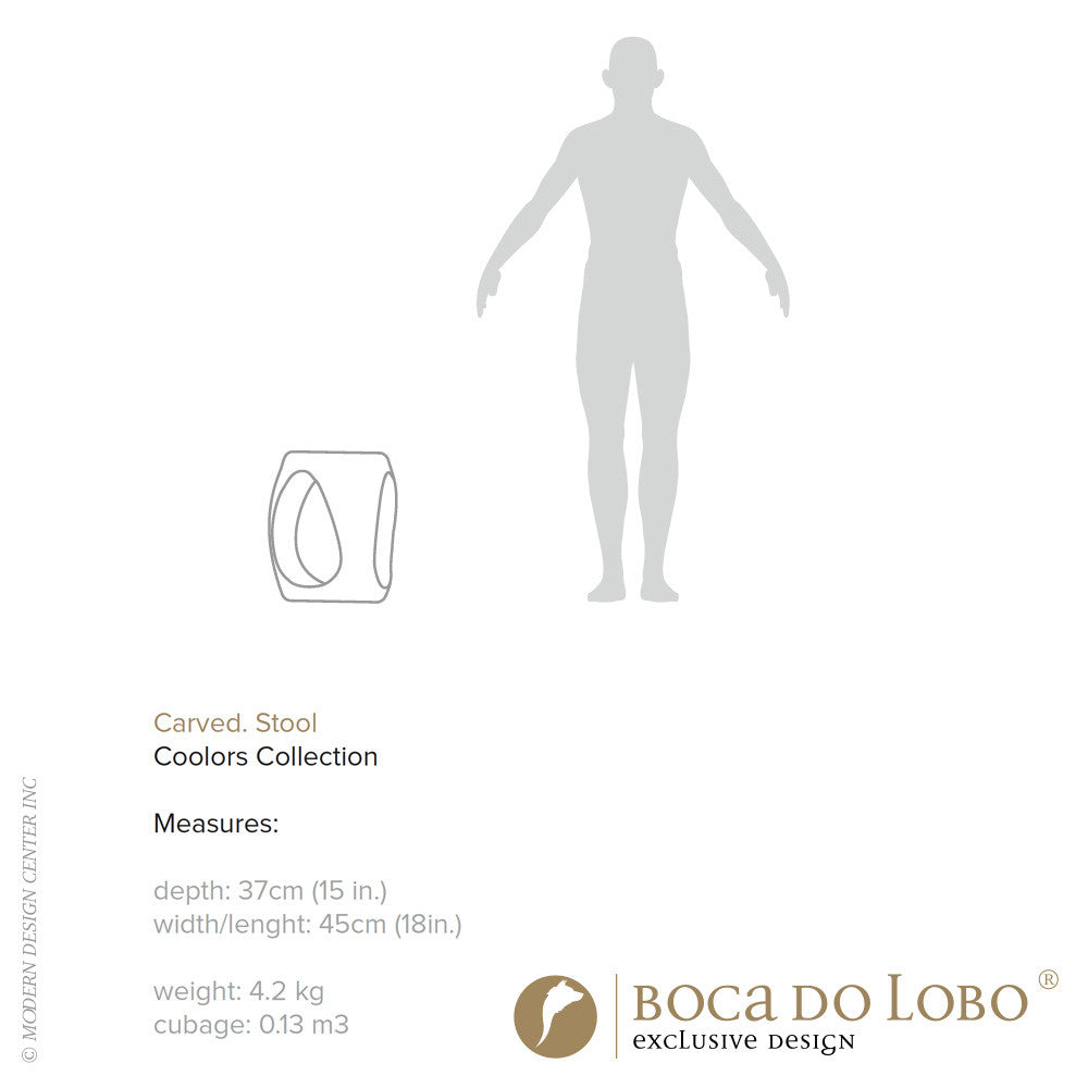 Boca do Lobo Carved Stool Coolors Collection | Boca do Lobo | LoftModern