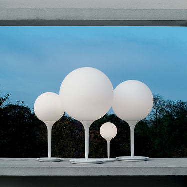 Close-up of Artemide Castore Table Lamp's Hand-Blown Glass