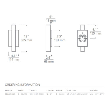 Modern outdoor lighting with Chara Square 12 LED Wall Sconce by Tech Lighting