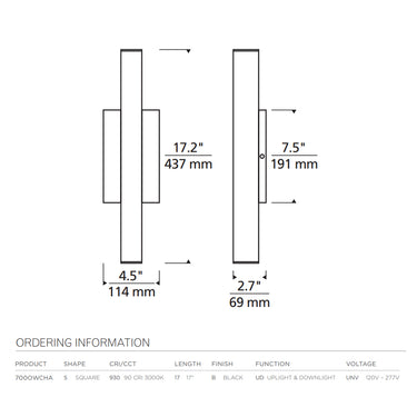 Chara Square 17 LED Outdoor Wall Sconce modern lighting for outdoor spaces