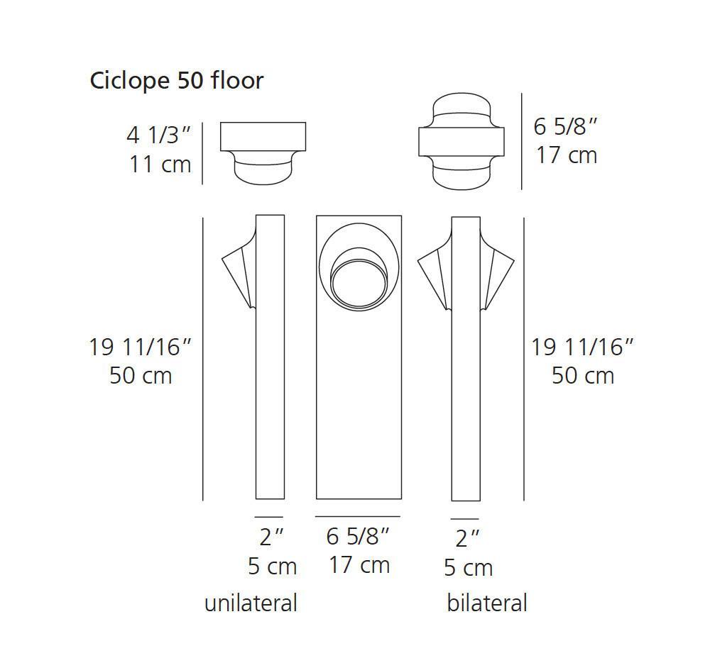 Artemide Ciclope 50 Unilateral Outdoor Floor Lamp