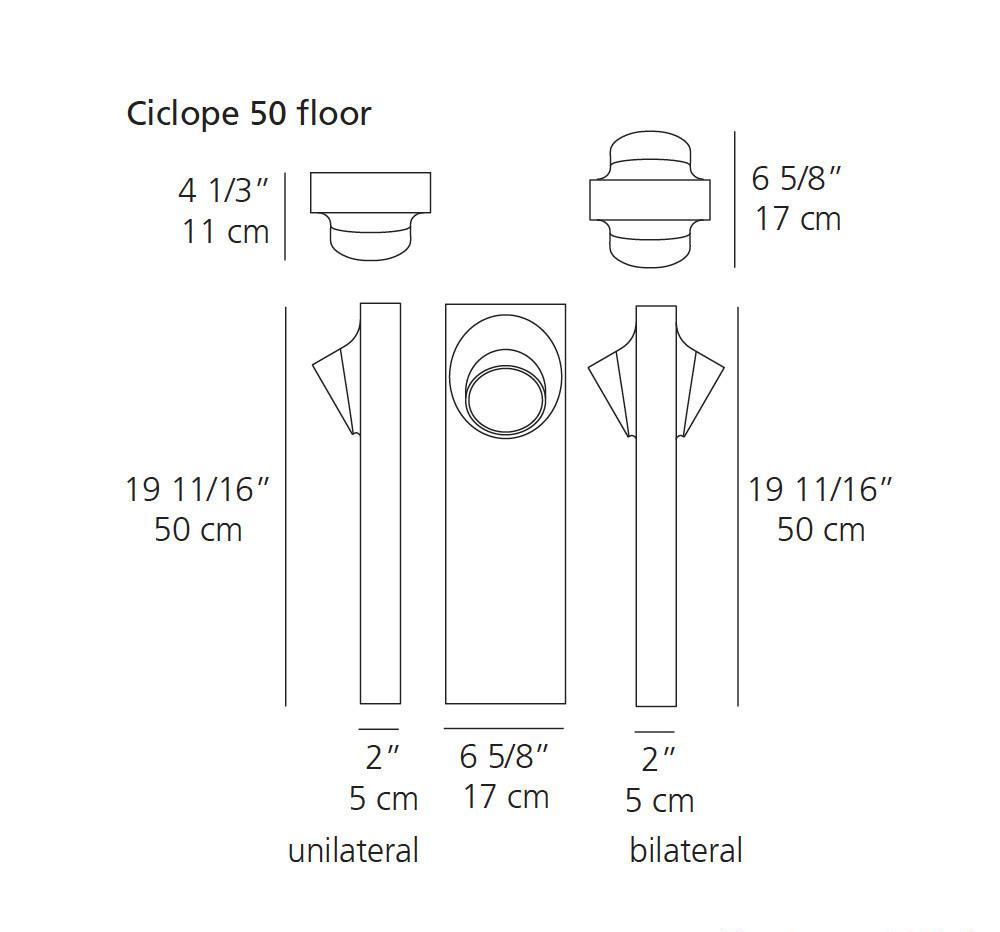 Artemide Ciclope 50 Bilateral Outdoor Floor Lamp