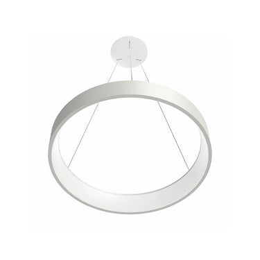 BlackJack Circuit Pendant Light – Round Dimmable LED Fixture in White