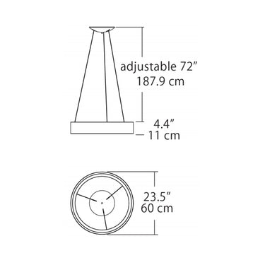 Matte Black or White Circular LED Pendant – BlackJack Circuit for Modern Spaces, Line Drawing