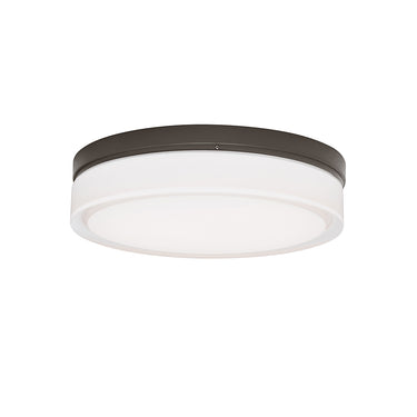 Tech Lighting Cirque Large LED Outdoor Wall Flush Mount installed on patio