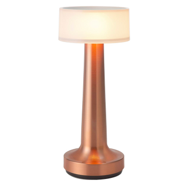 Neoz Cooee 2 rechargeable table lamp charging on docking station.