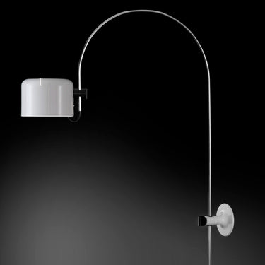 Adjustable wall-mounted reading lamp in white finish for bedroom use