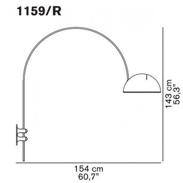 Contemporary white wall light Coupe 1159/R for office and study spaces