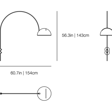 Adjustable wall mounted lamp by Joe Colombo with direct and reflected light
