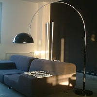 Oluce Coupé 3320/R floor light in white finish for bedroom reading corner