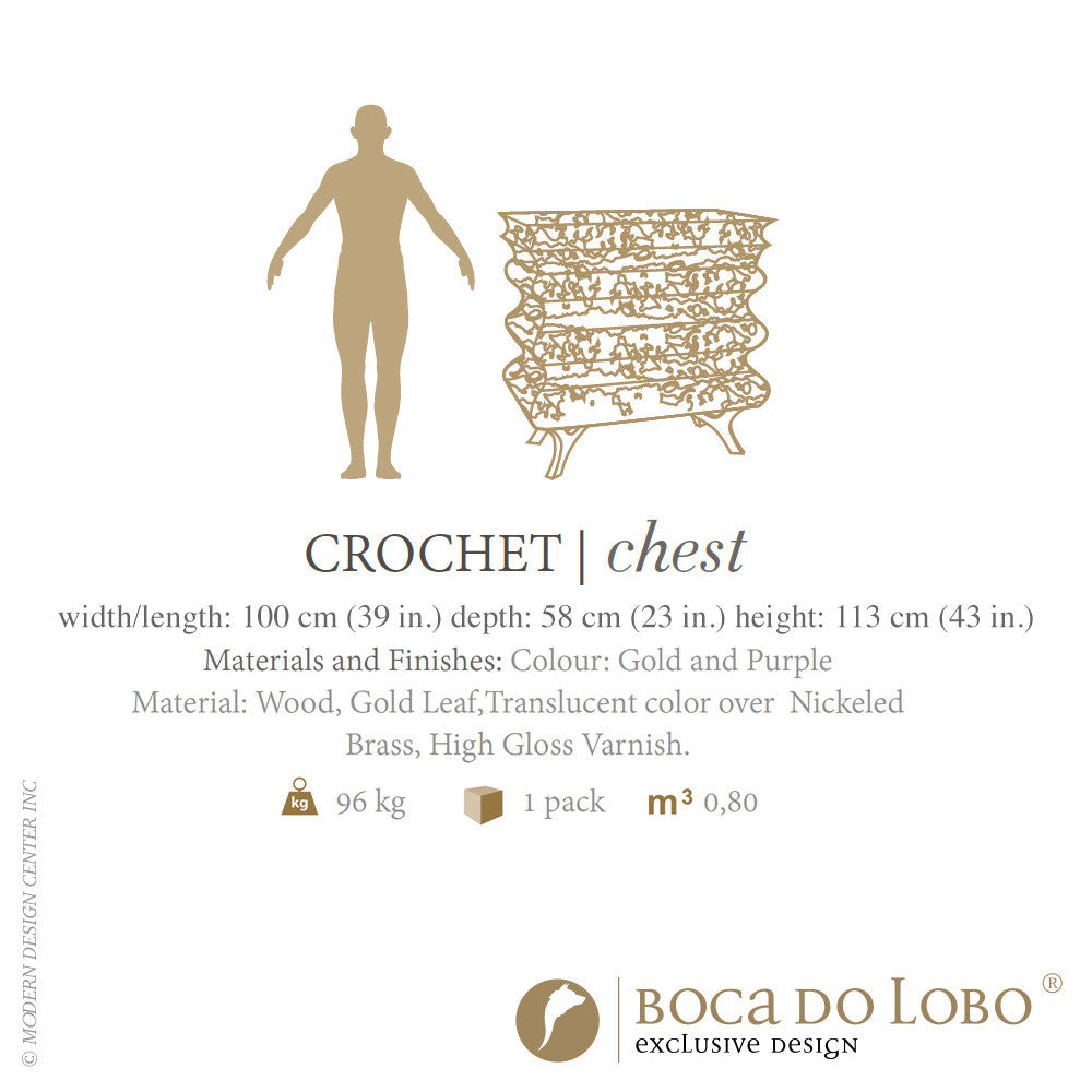 Boca do Lobo Crochet Chest Purple Limited Edition | Boca do Lobo | LoftModern
