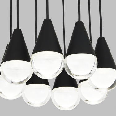 Contemporary 8-Bulb Adjustable Pendant - Cupola by Visual Comfort, black finish
