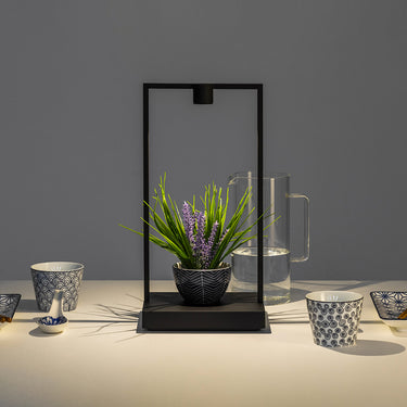 Rechargeable LED Table Lamp with Object Display, Plant on Top