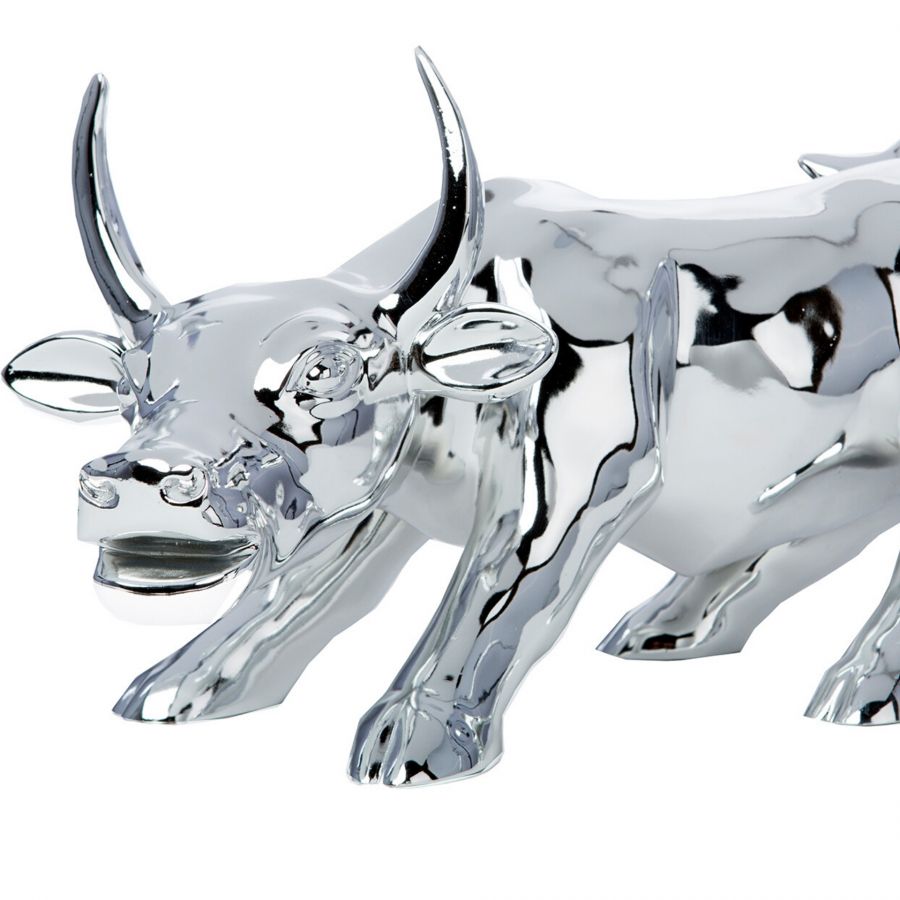 Finesse Decor Hydro Bull Sculpture - Chrome