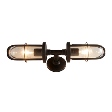 Weatherproof Ship's Double Well Glass Wall Light of Original BTC