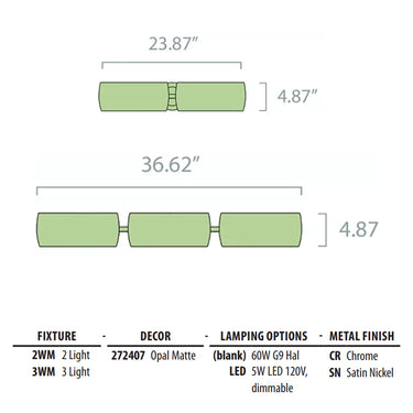 Besa Lighting Darci 3-Light LED Vanity