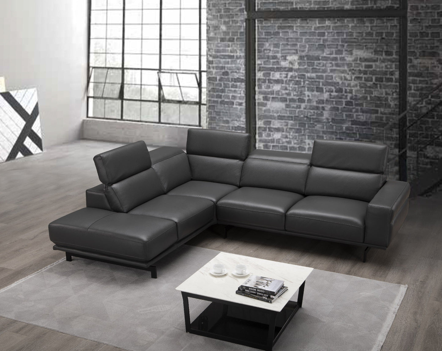Davenport Slate Grey Sectional Sofa LHF by JM