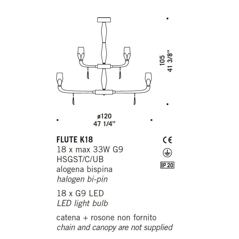 De Majo Flute Chandelier