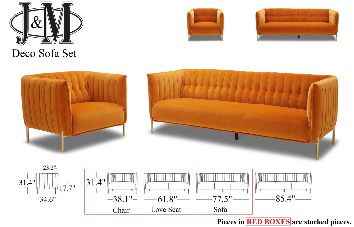 Deco Sofa Pumpkin Fabric by JM