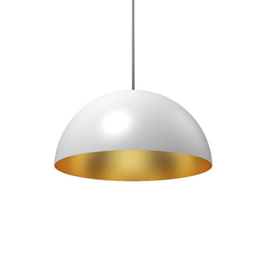 16-Inch Modern Dome Pendant Light for Kitchen Island or Dining Room – BlackJack Lighting Domos in White Finish